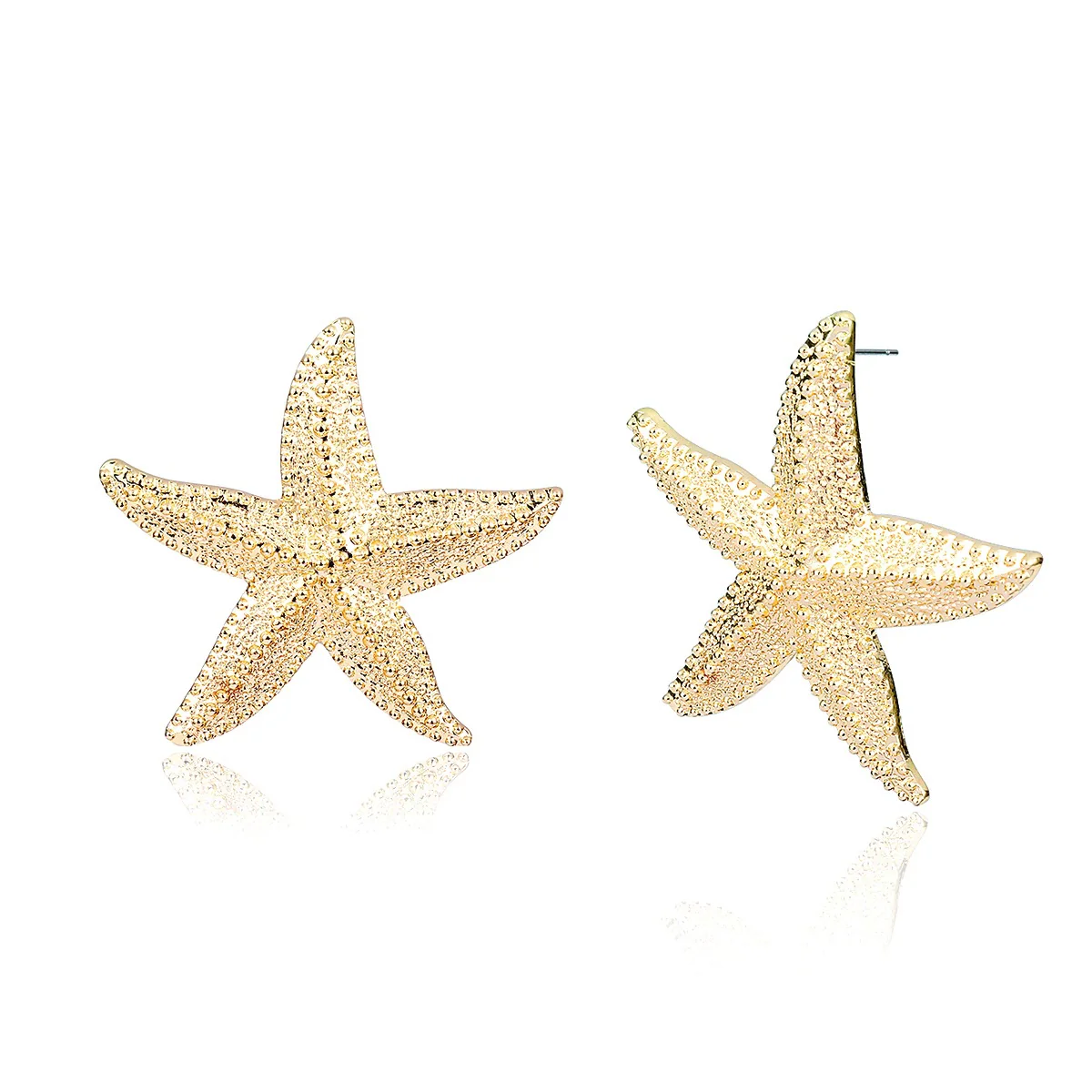 Jewelry Alloy Starfish Three Dimensional Exaggerated Earrings With Electroplating Treatment - Image 5