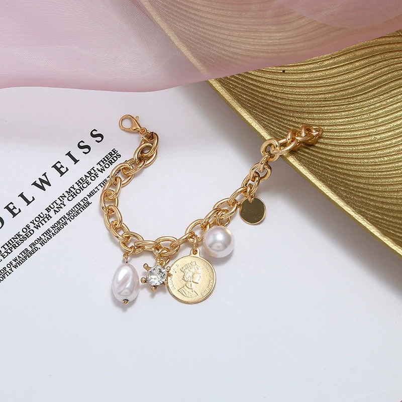 Jewelry Alloy Woven Bracelet With Shell Pattern And Rose Gold Electroplating For Women - Image 4