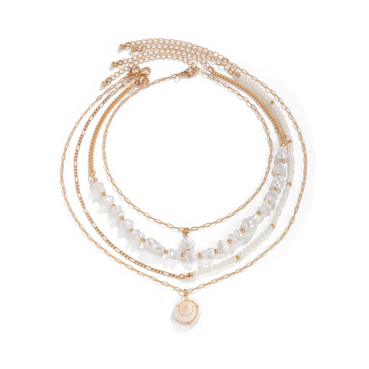 Jewelry Beaded Shell Ocean Style Baroque Imitation Pearl Handmade Necklace - Image 5