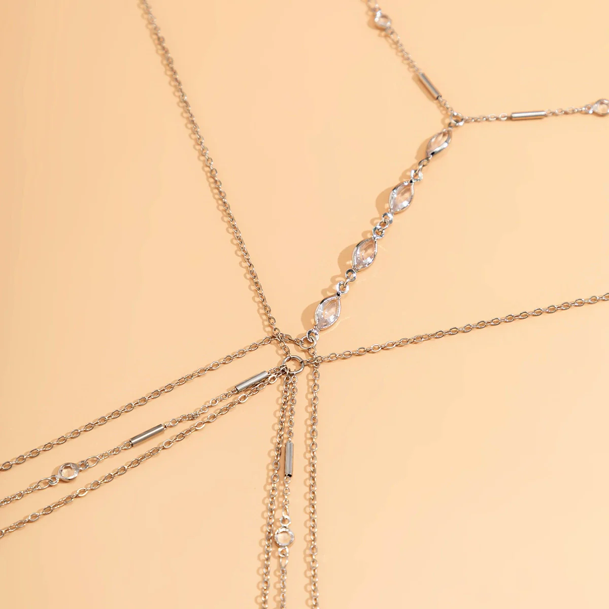 Jewelry Body Chain Alloy Inlaid Artificial Gemstones Semiprecious Stones Rhinestone Geometric Electroplating For Women - Image 4