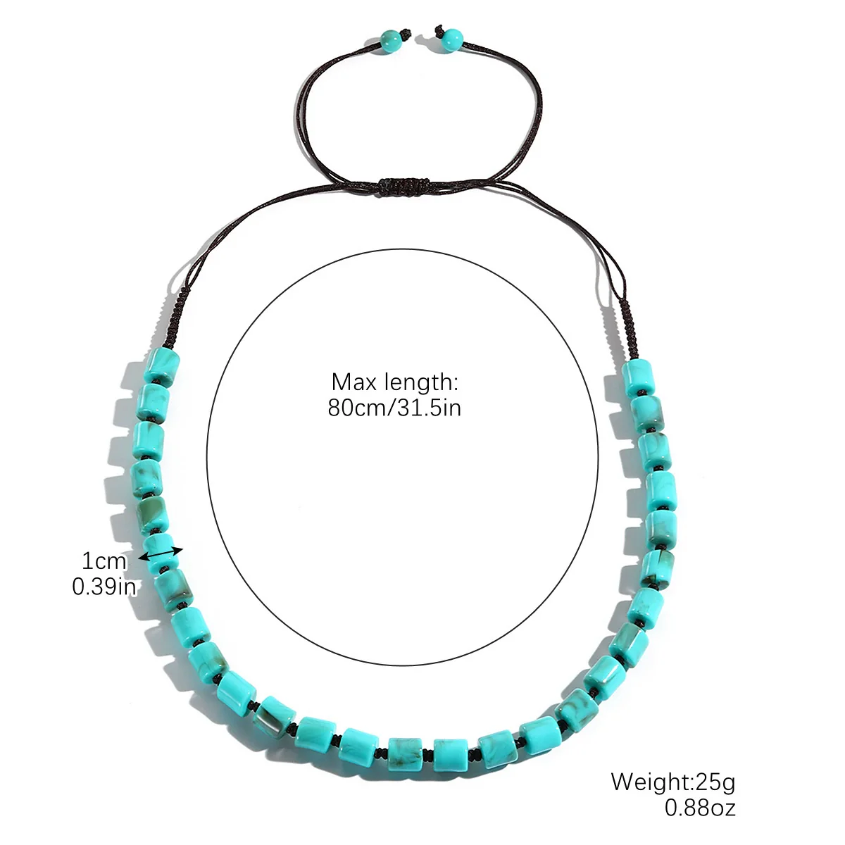 Jewelry Bohemian Plastic Resin Organic Glass Geometric Handmade Polished Necklace For Women - Image 7