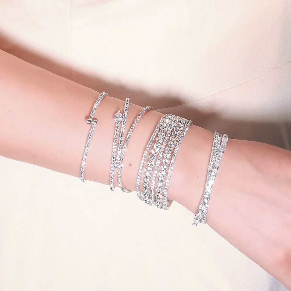 Jewelry Bracelet Rhinestone Cross Trendy Fine Allmatch Elastic