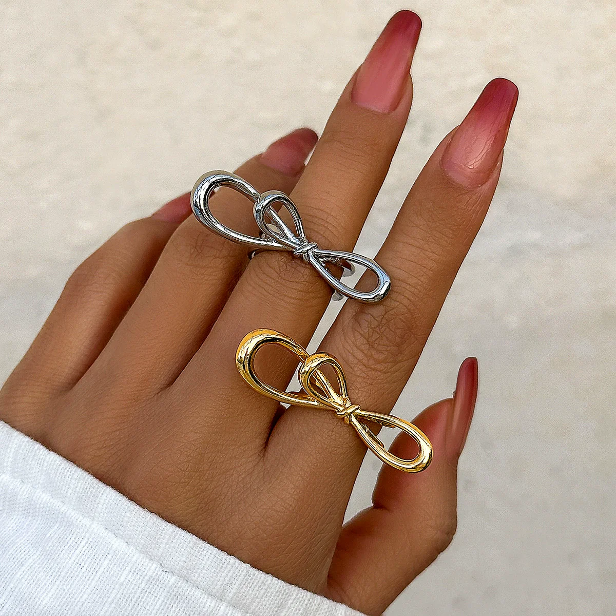 Jewelry Butterfly Knuckle Ring Alloy Bow Electroplated - Image 3