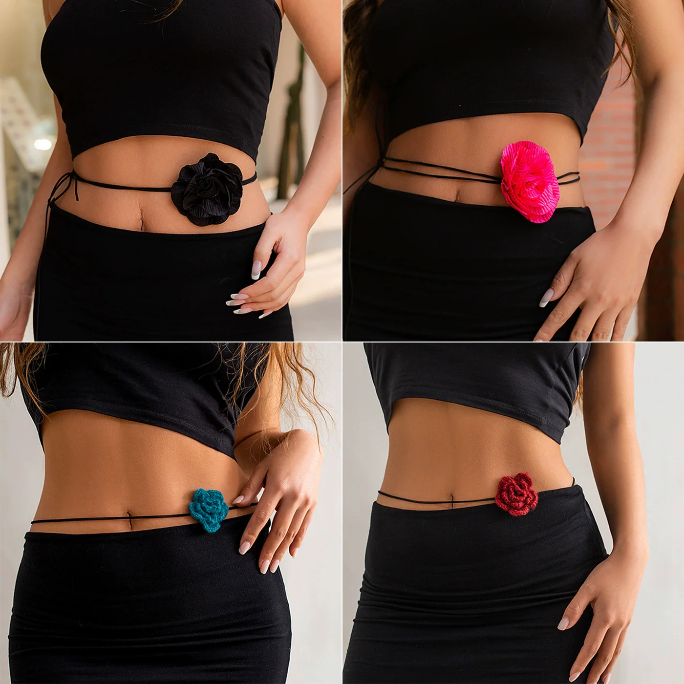 Jewelry Cloth Flower Choker Handmade For Women - Image 3
