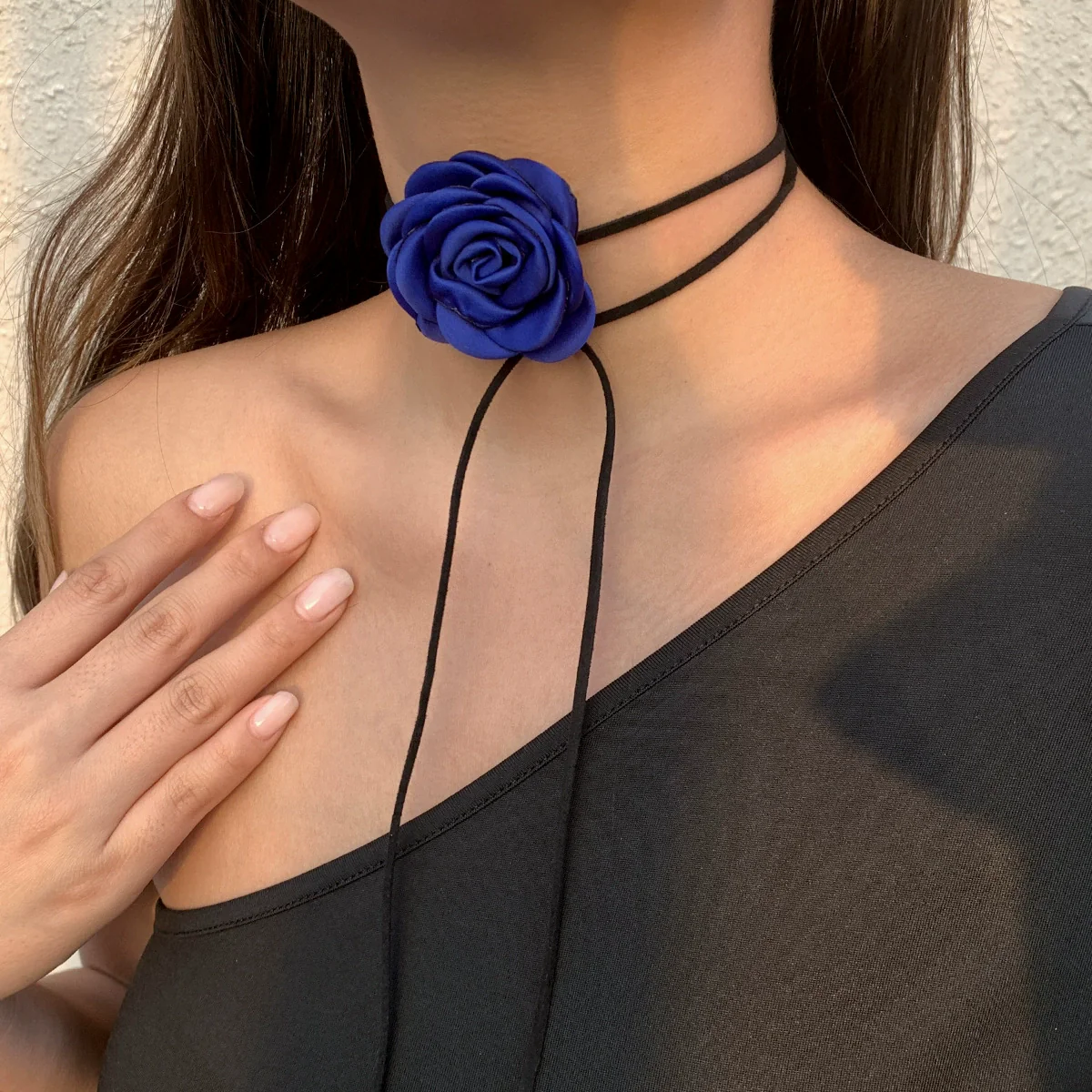 Jewelry Cloth Flower Choker Handmade For Women - Image 8