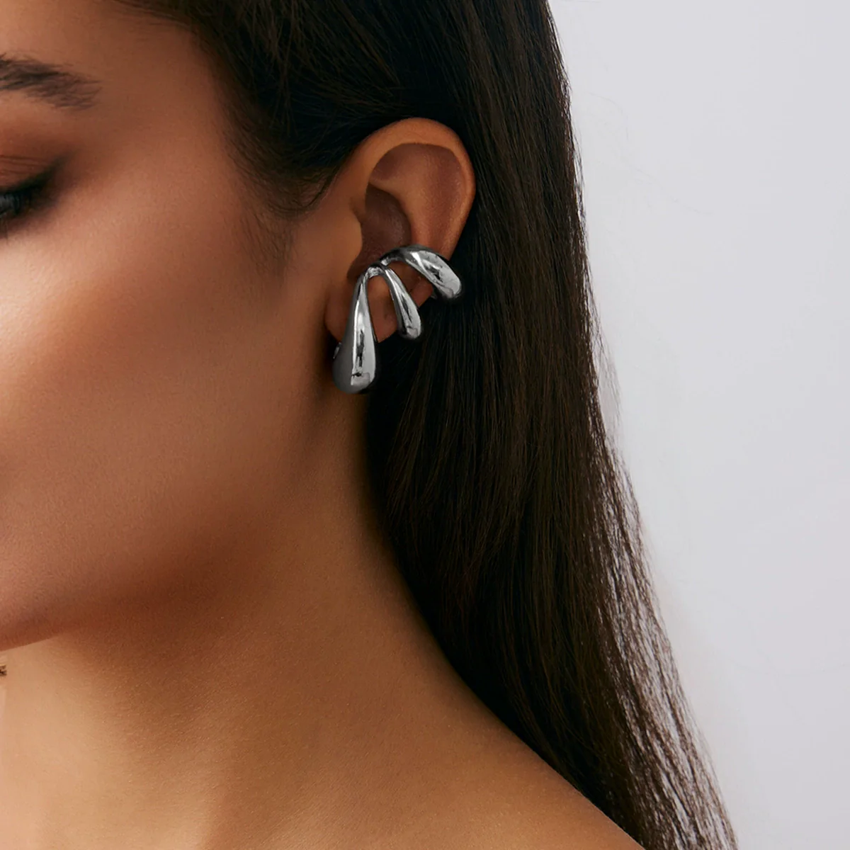 Jewelry Cool Style Cshaped Bread Ear Clips Geometric Spiral Water Drop Open Ear Buckles Electroplated - Image 2