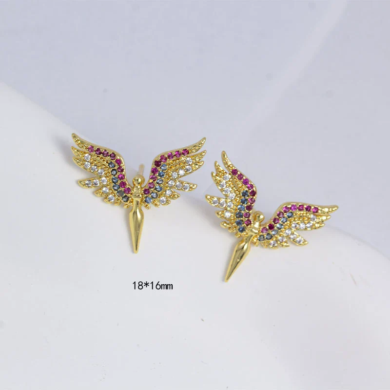 Jewelry Copper Angelshaped Electroplated With Colored Diamonds And Cartoon Characters Design - Image 3
