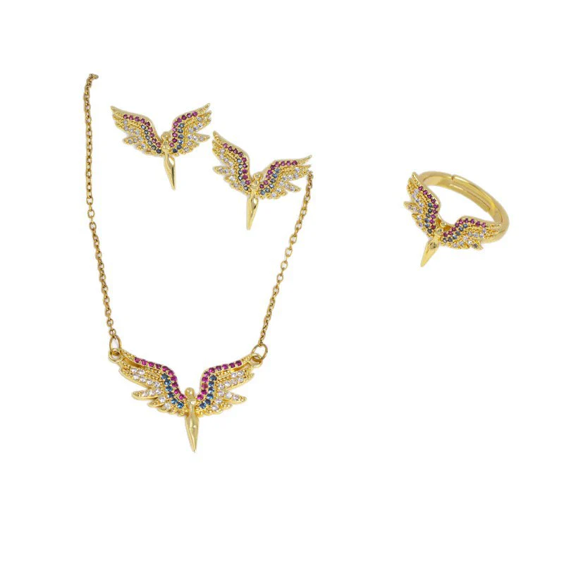 Jewelry Copper Angelshaped Electroplated With Colored Diamonds And Cartoon Characters Design - Image 5