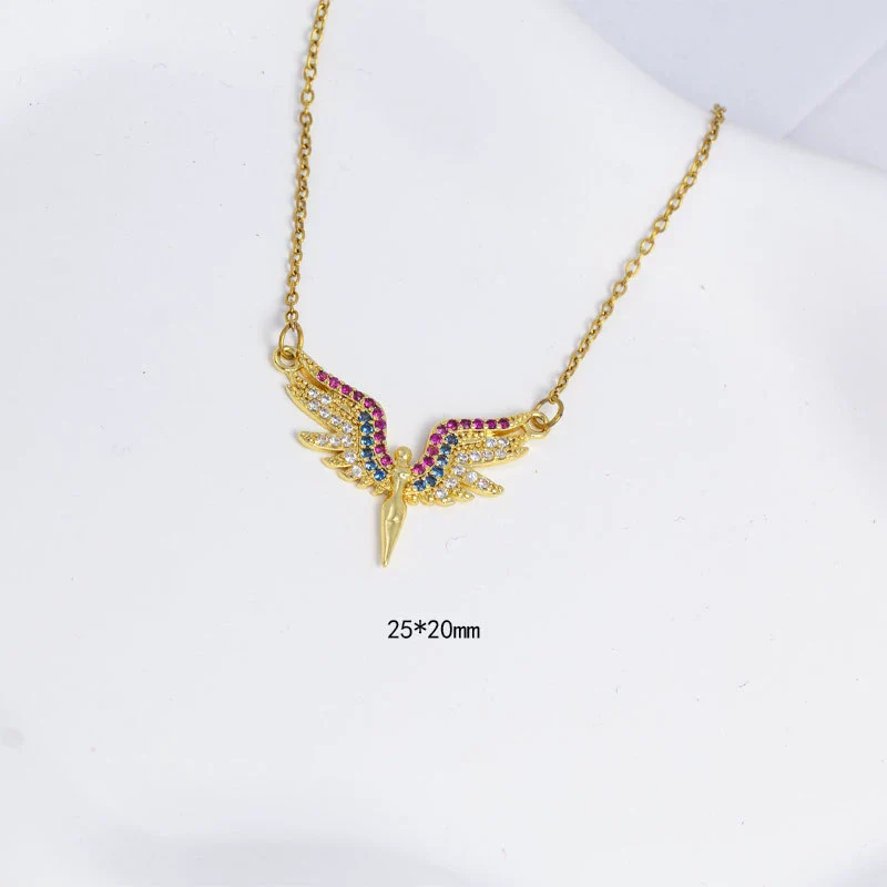 Jewelry Copper Angelshaped Electroplated With Colored Diamonds And Cartoon Characters Design - Image 6