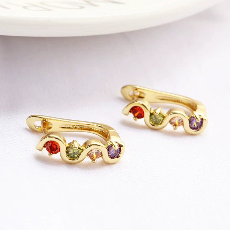 Jewelry Copper Electroplated Flower Pattern Women's Earrings - Image 13