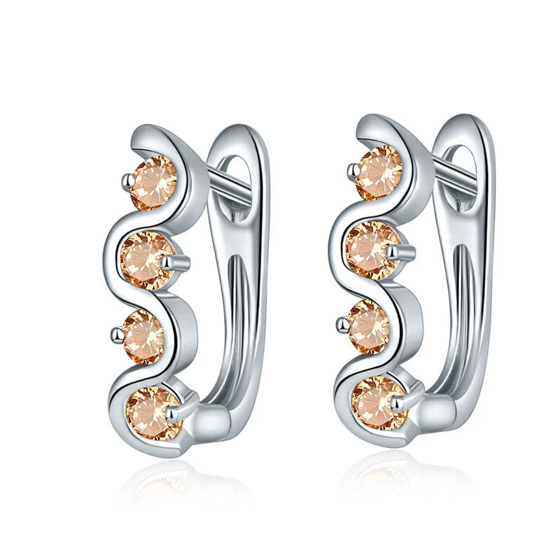 Jewelry Copper Electroplated Flower Pattern Women's Earrings - Image 9