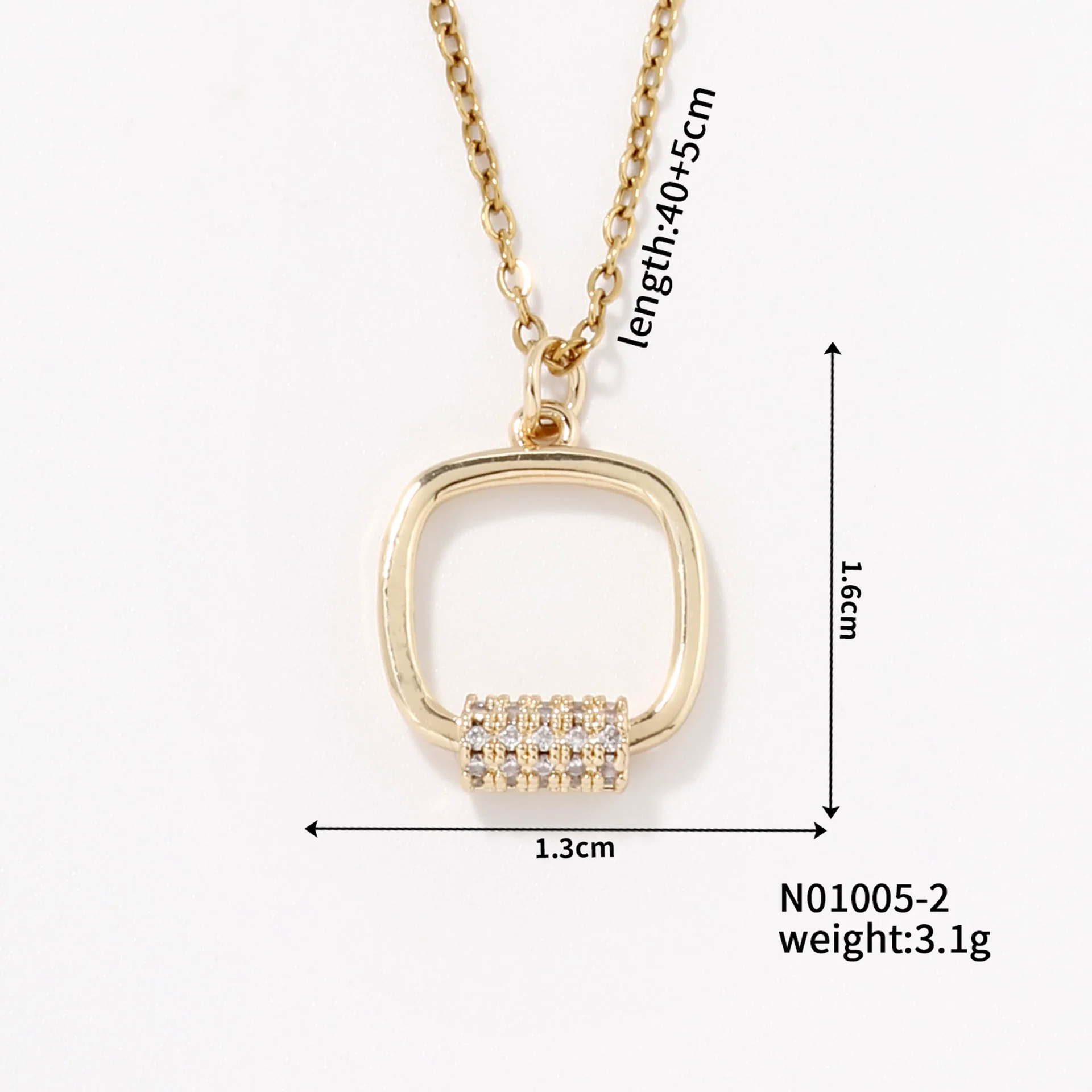 Jewelry Copper Geometric Pendant Necklace Electroplating Luxury Niche Design - Image 7