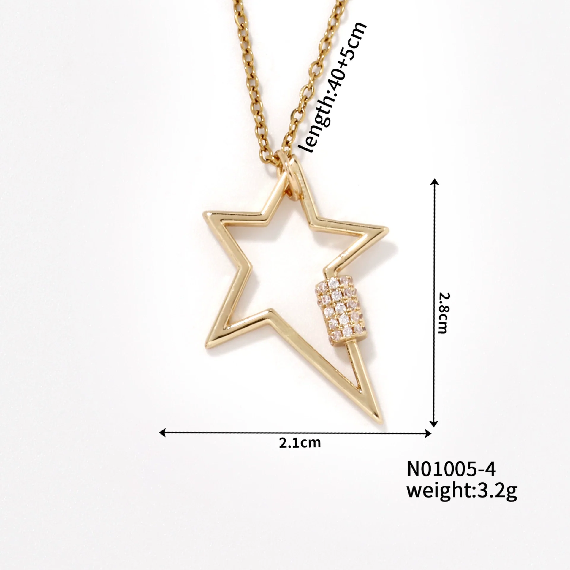 Jewelry Copper Geometric Pendant Necklace Electroplating Luxury Niche Design - Image 9
