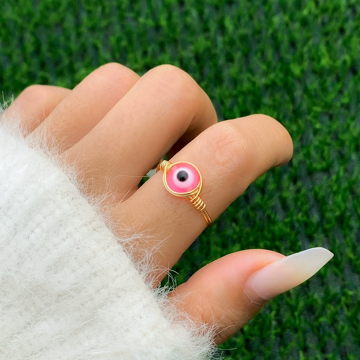 Jewelry Copper Geometric Pure Handmade Women's Luminous Ring - Image 8