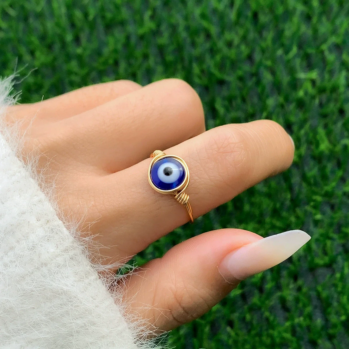 Jewelry Copper Geometric Pure Handmade Women's Luminous Ring - Image 9