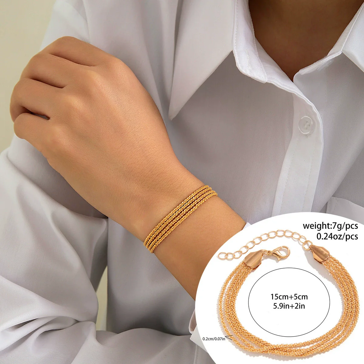 Jewelry Copper Geometric Sparkling Multi Layer Clavicle Necklace For Women Electroplated - Image 11