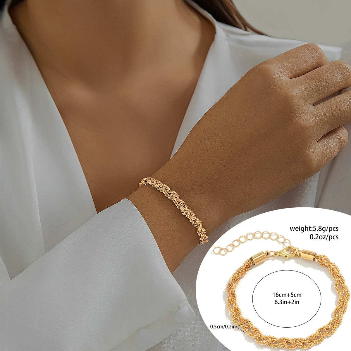 Jewelry Copper Geometric Sparkling Multi Layer Clavicle Necklace For Women Electroplated - Image 13