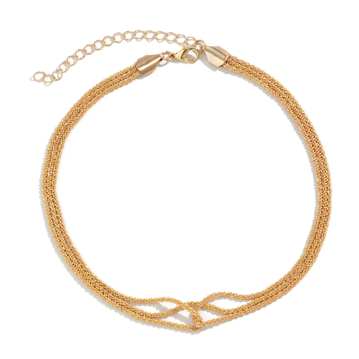 Jewelry Copper Geometric Sparkling Multi Layer Clavicle Necklace For Women Electroplated - Image 5
