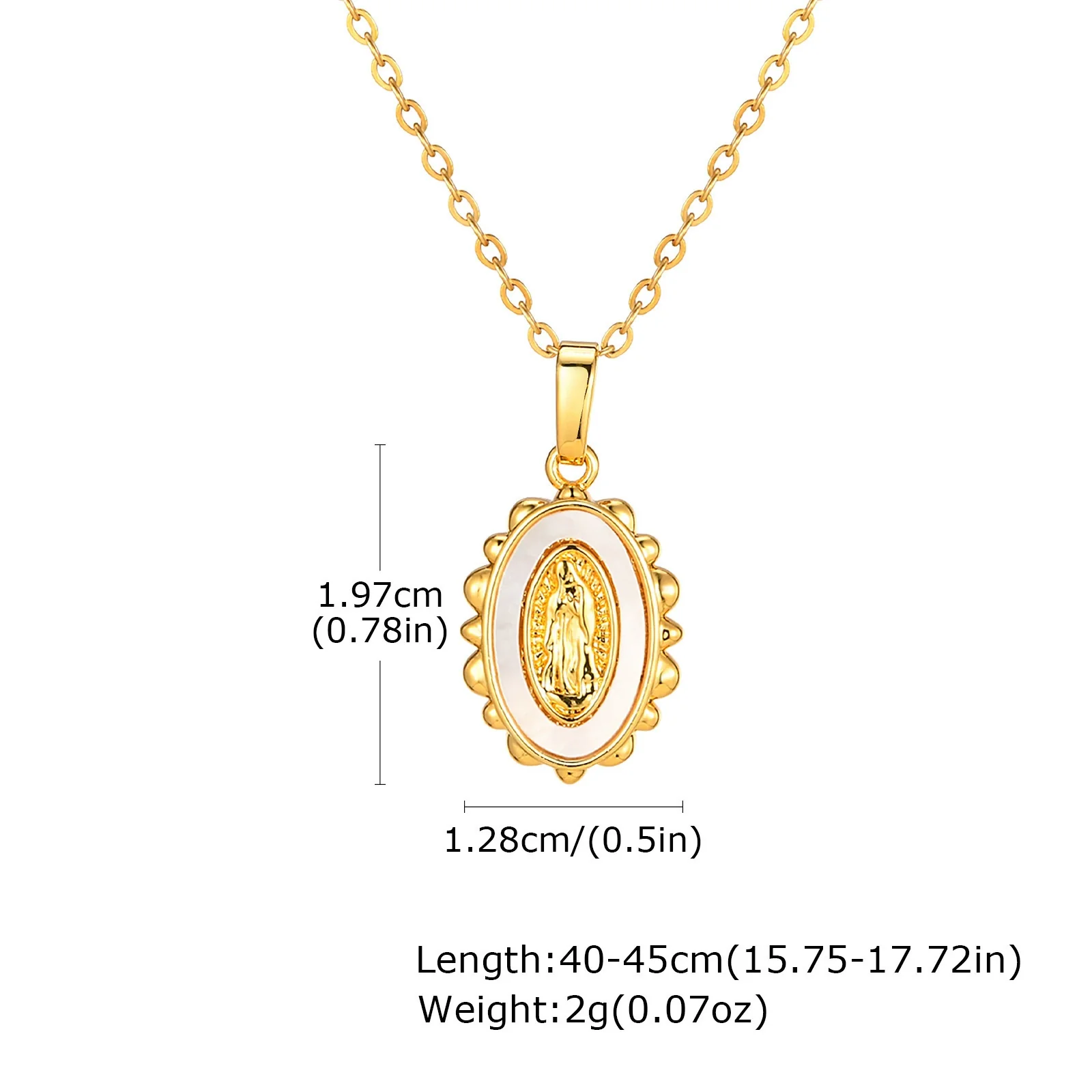 Jewelry Copper Oval Geometric Pendant Gold Plated Necklace For Ladies - Image 6