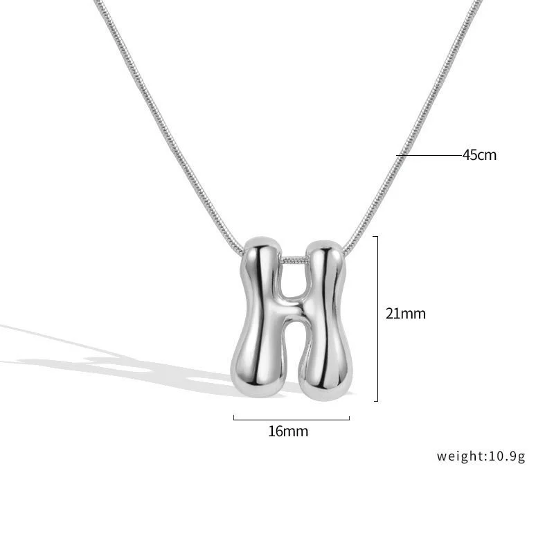 Jewelry Copper Pendant Necklace Geometric Letter Snake Bone Chain Gold Plated - Image 39