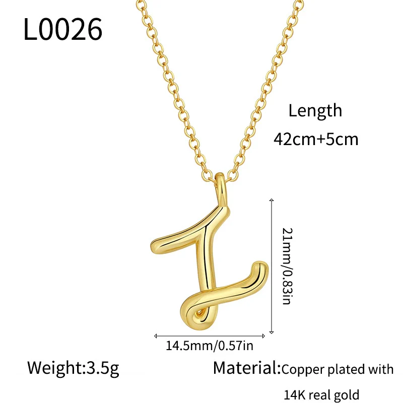 Jewelry Copper Plated With Real Gold Letters Numbers Text Irregular Style Necklace For Women - Image 31