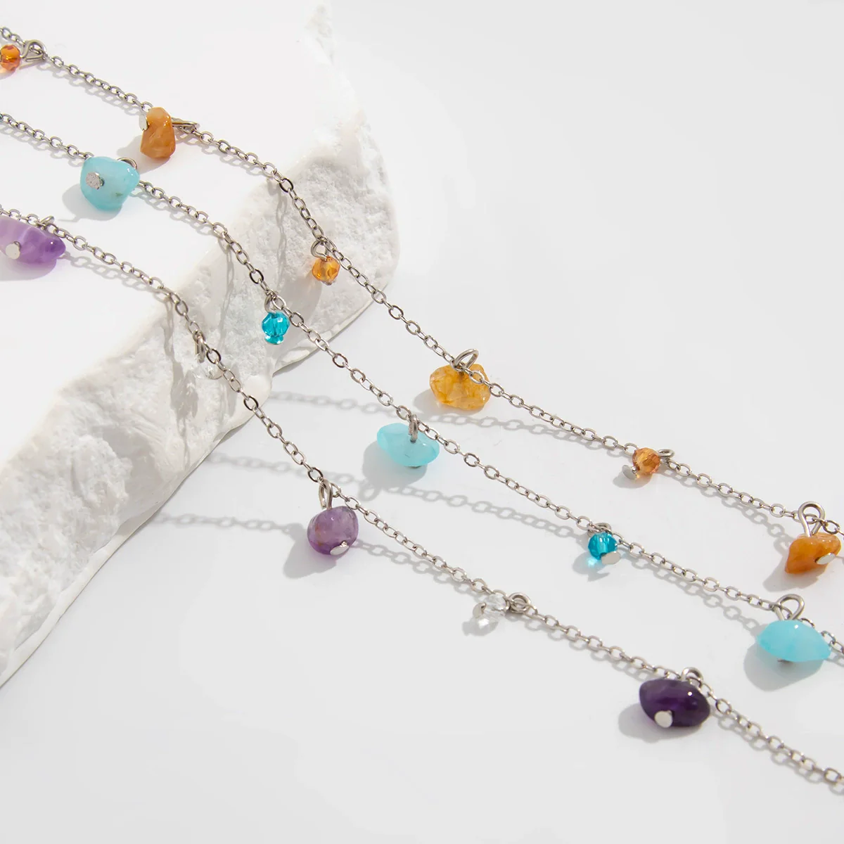 Jewelry Copperclad Iron Chain Turquoise Crystal Electroplated Sweet Style Hairpin - Image 4