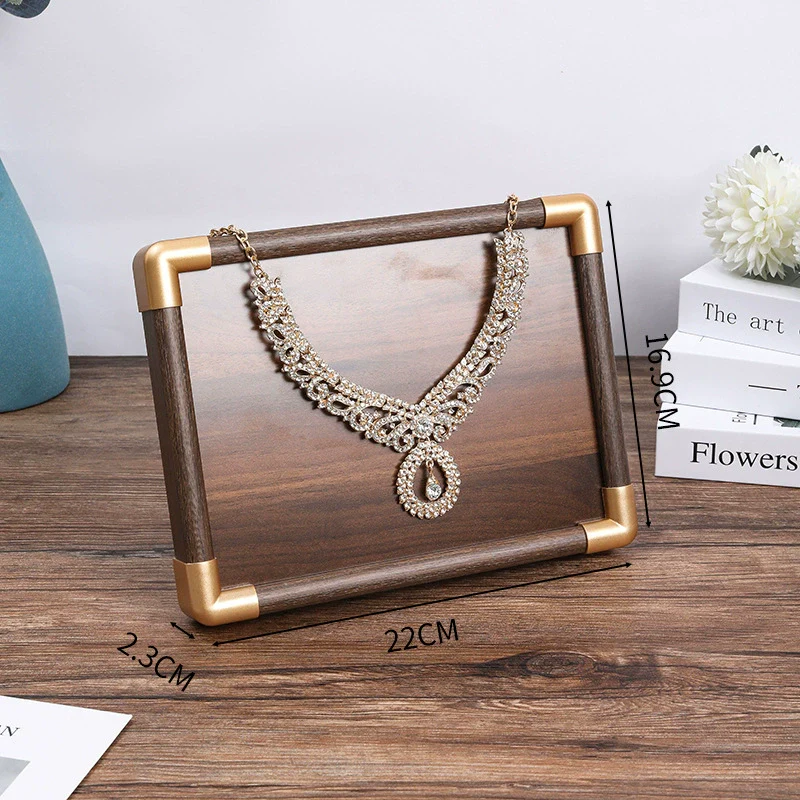 Jewelry Display Plate Geometric Wood Velvet Splicing Highend Storage Props - Image 11