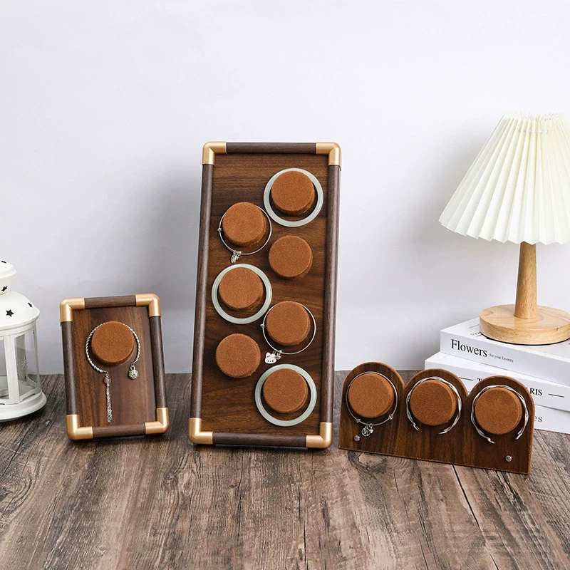 Jewelry Display Plate Wood Highend Geometric Shape Splicing - Image 2