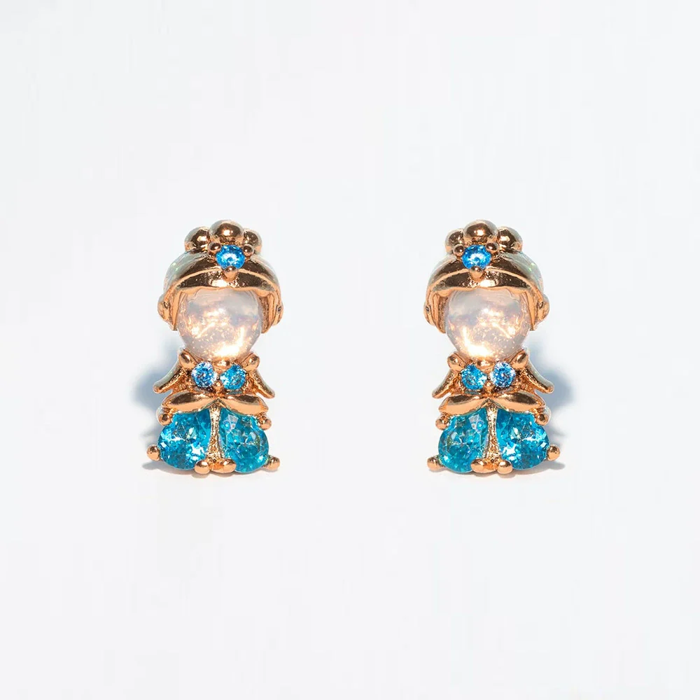 Jewelry Earrings Set Fairy Tale Cartoon Cute Crystal Shoes Style Zircon Copper - Image 11