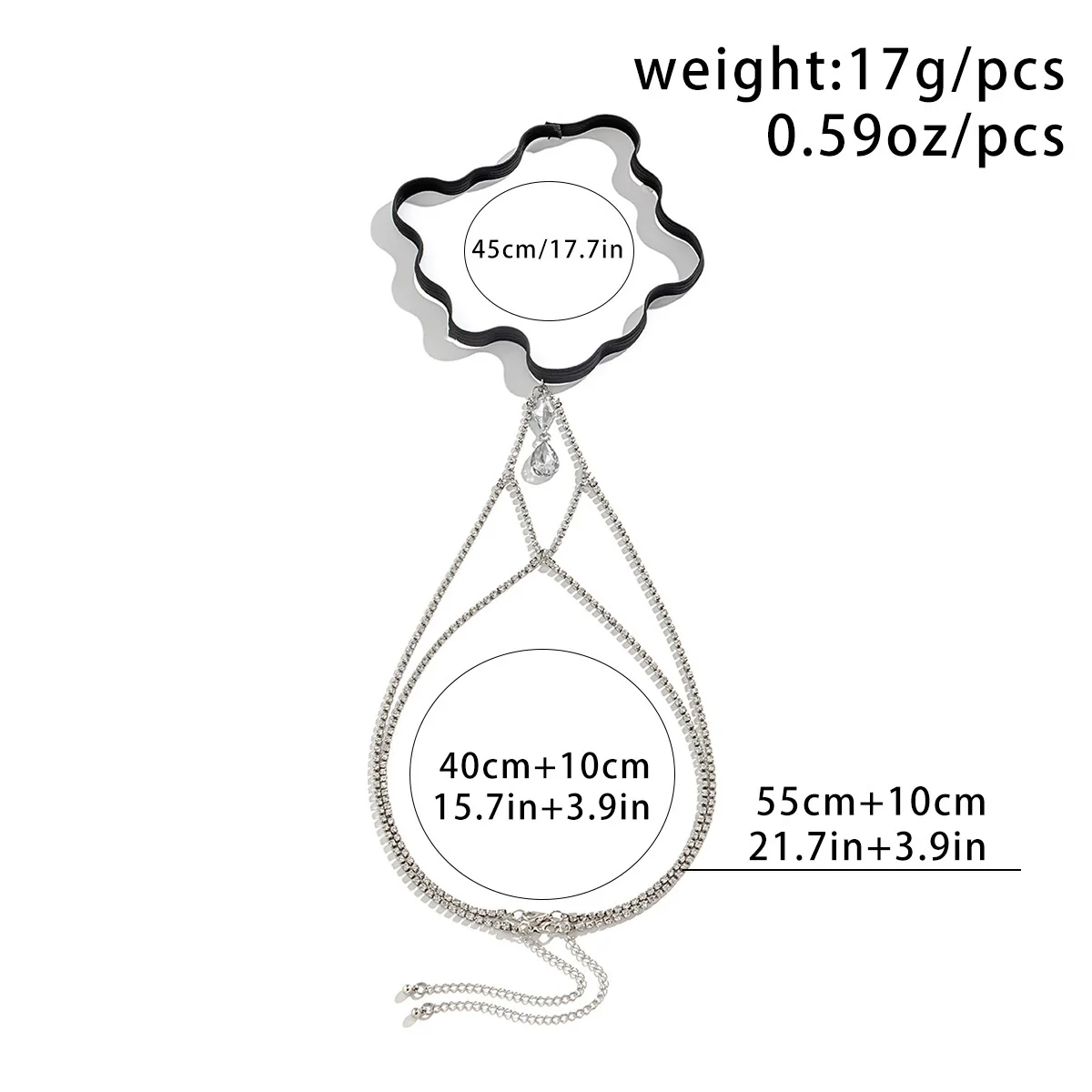Jewelry Elastic Belt Thigh Chain Leg Ring With Alloy Inlaid Artificial Gemstones And Semiprecious Stones Geometric Pattern For Women - Image 5
