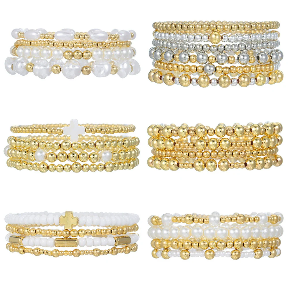Jewelry Geometric Pearl Ccb Shell Handmade Bracelet