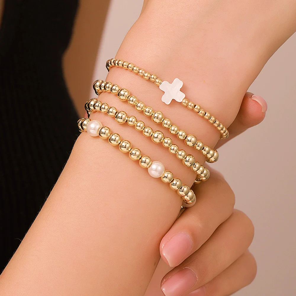 Jewelry Geometric Pearl Ccb Shell Handmade Bracelet - Image 2