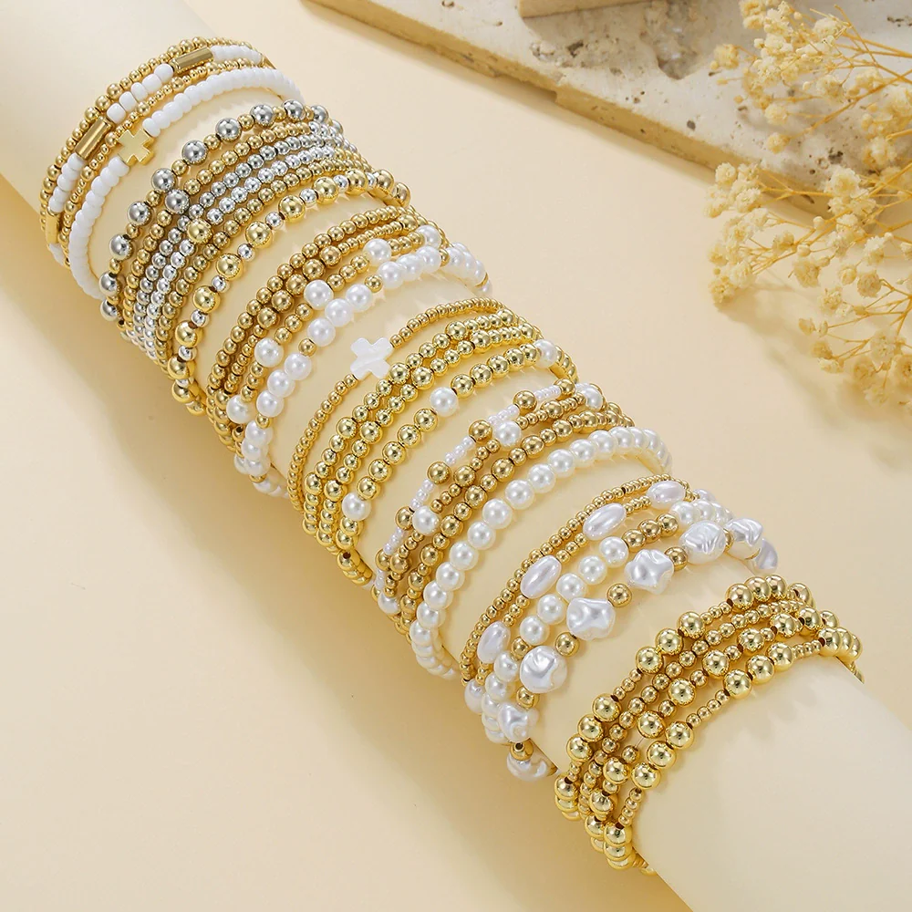 Jewelry Geometric Pearl Ccb Shell Handmade Bracelet - Image 4