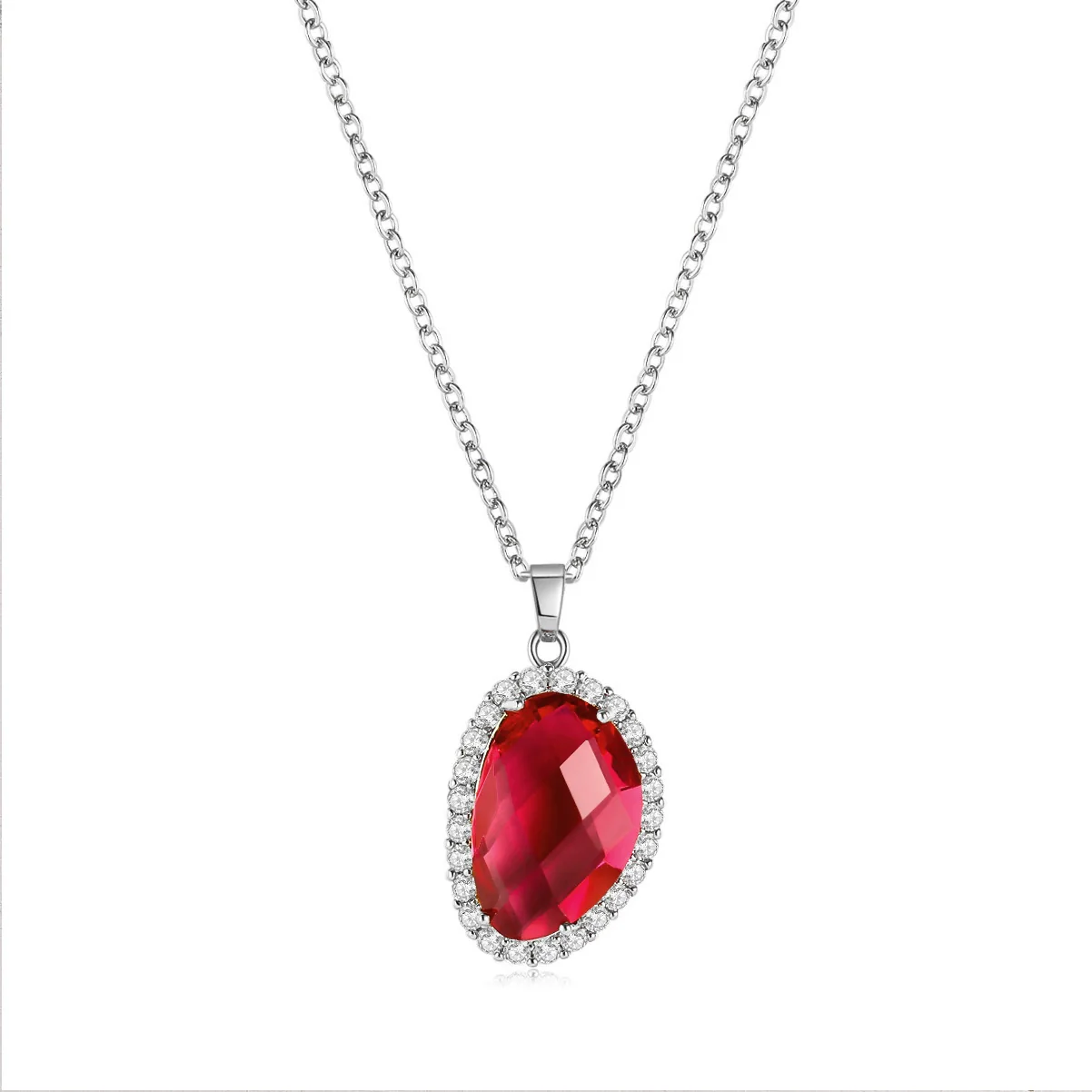 Jewelry Geometric Wings Microinlaid Cubic Zircon Women's Multicolor Necklace Ball Chain Mixed Gem Inlay Diamond Style - Image 11