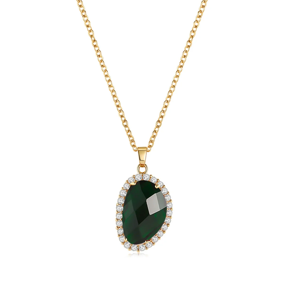 Jewelry Geometric Wings Microinlaid Cubic Zircon Women's Multicolor Necklace Ball Chain Mixed Gem Inlay Diamond Style - Image 7