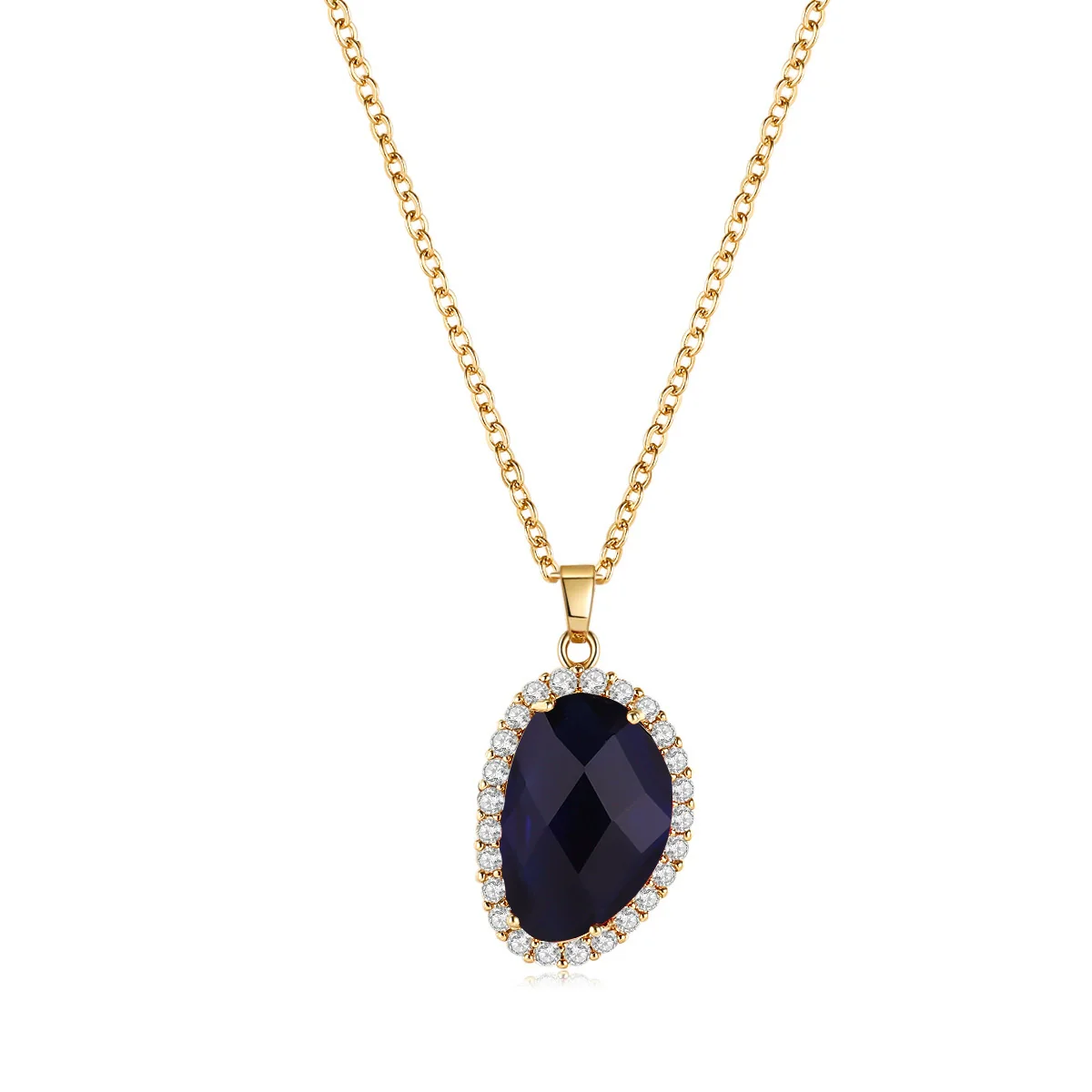 Jewelry Geometric Wings Microinlaid Cubic Zircon Women's Multicolor Necklace Ball Chain Mixed Gem Inlay Diamond Style - Image 9