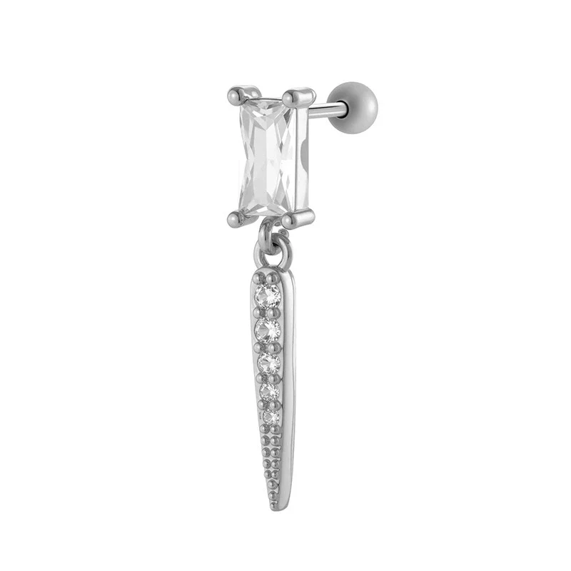 Jewelry Geometric Zircon Stainless Steel Flower Electroplated Women's Ear Stud - Image 15