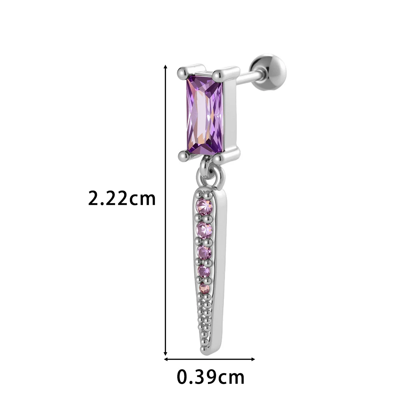 Jewelry Geometric Zircon Stainless Steel Flower Electroplated Women's Ear Stud - Image 7