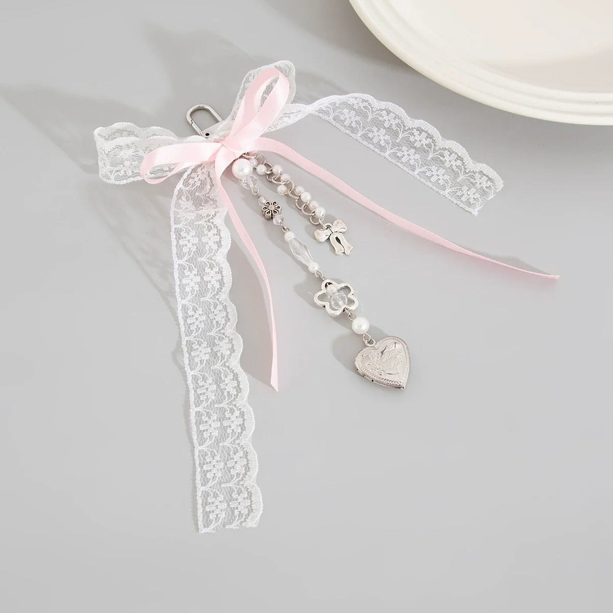 Jewelry Girl's Bow Ribbon Bag Accessories Alloy Love Pendant Pin Handmade With Beads And Love Water Drops Bells Pattern - Image 4