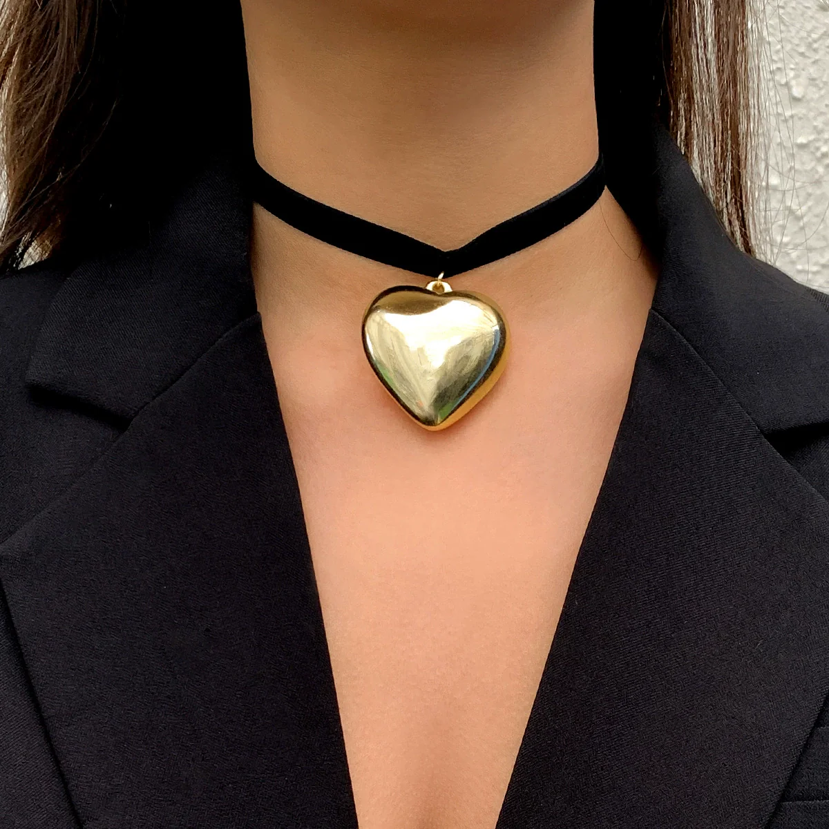 Jewelry Heart Shaped Clavicle Chain Flannel Ccb Iron Chain Electroplating For Women - Image 6