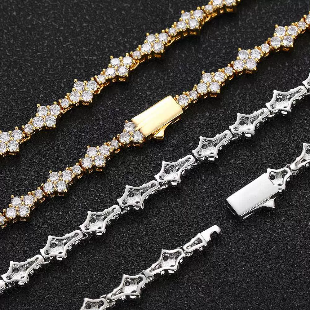 Jewelry Hip Hop Style Copper Tennis Chain Zirconia Geometric Pendant Necklace Unisex - Image 3