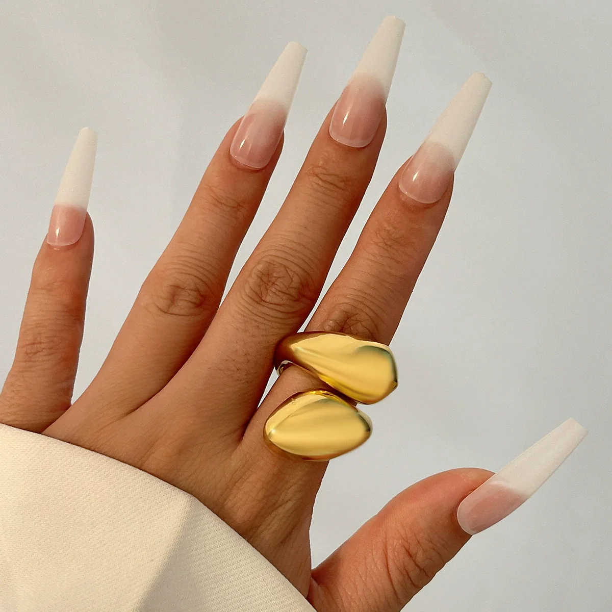Jewelry Hip Hop Style Geometric Alloy Electroplated Irregular Twisted Ring