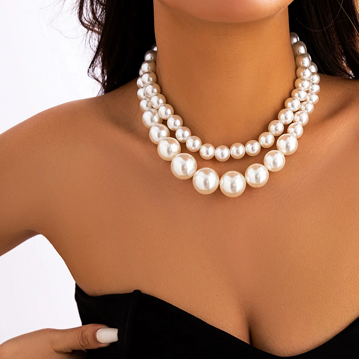 Jewelry Imitation Pearl Geometric Handmade Chocker Clavicle Chain Women - Image 6