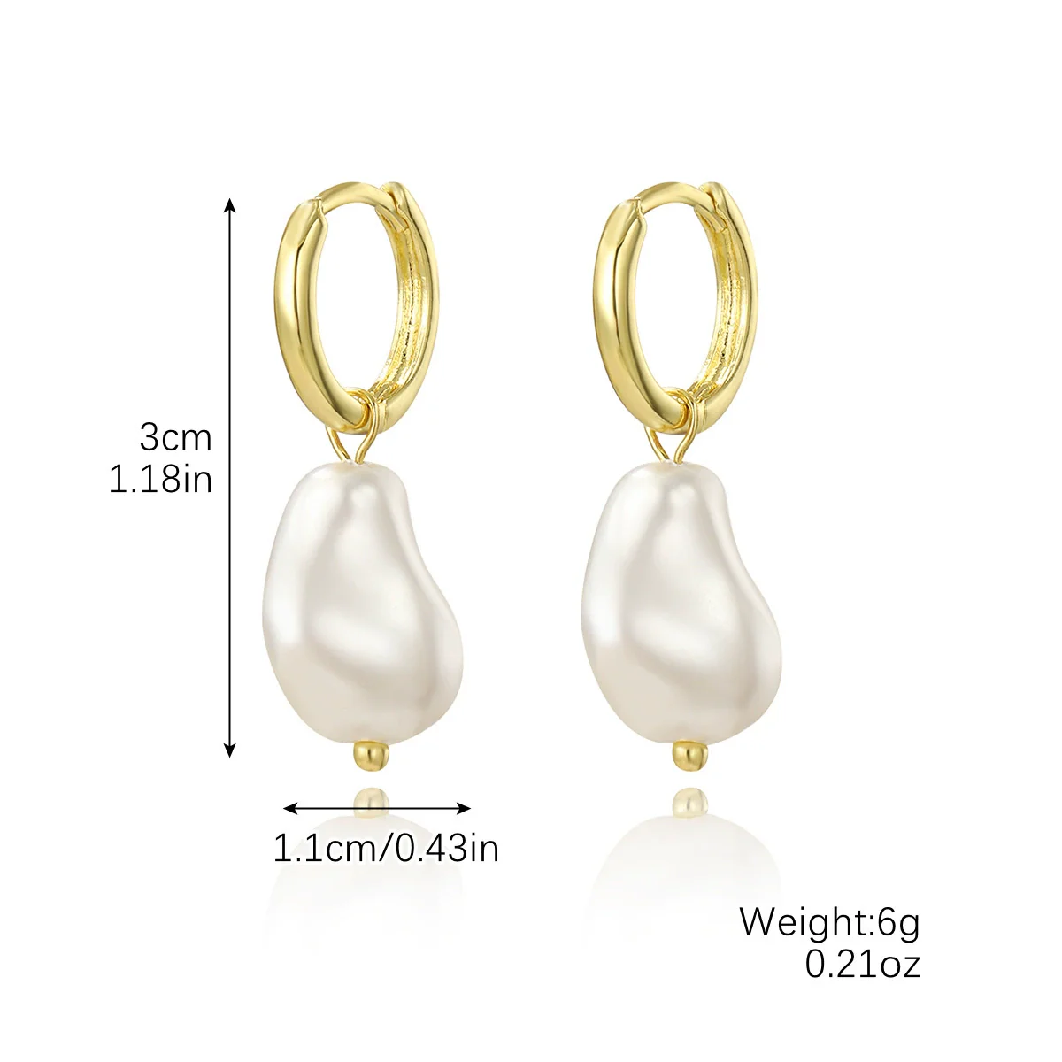 Jewelry Imitation Pearl Geometric Insects Peach Heart Electroplated Pendant Ear Buckle For Women - Image 9