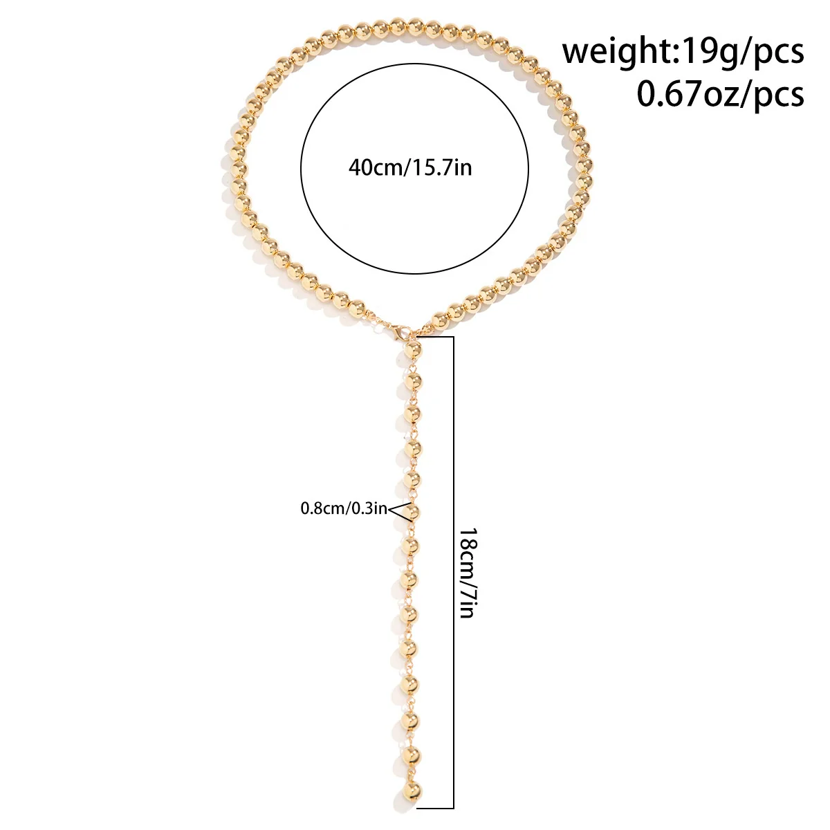 Jewelry Imitation Pearl Round Bead Collarbone Necklace Fashion Retro Long Tassel Electroplating Geometric Style - Image 3