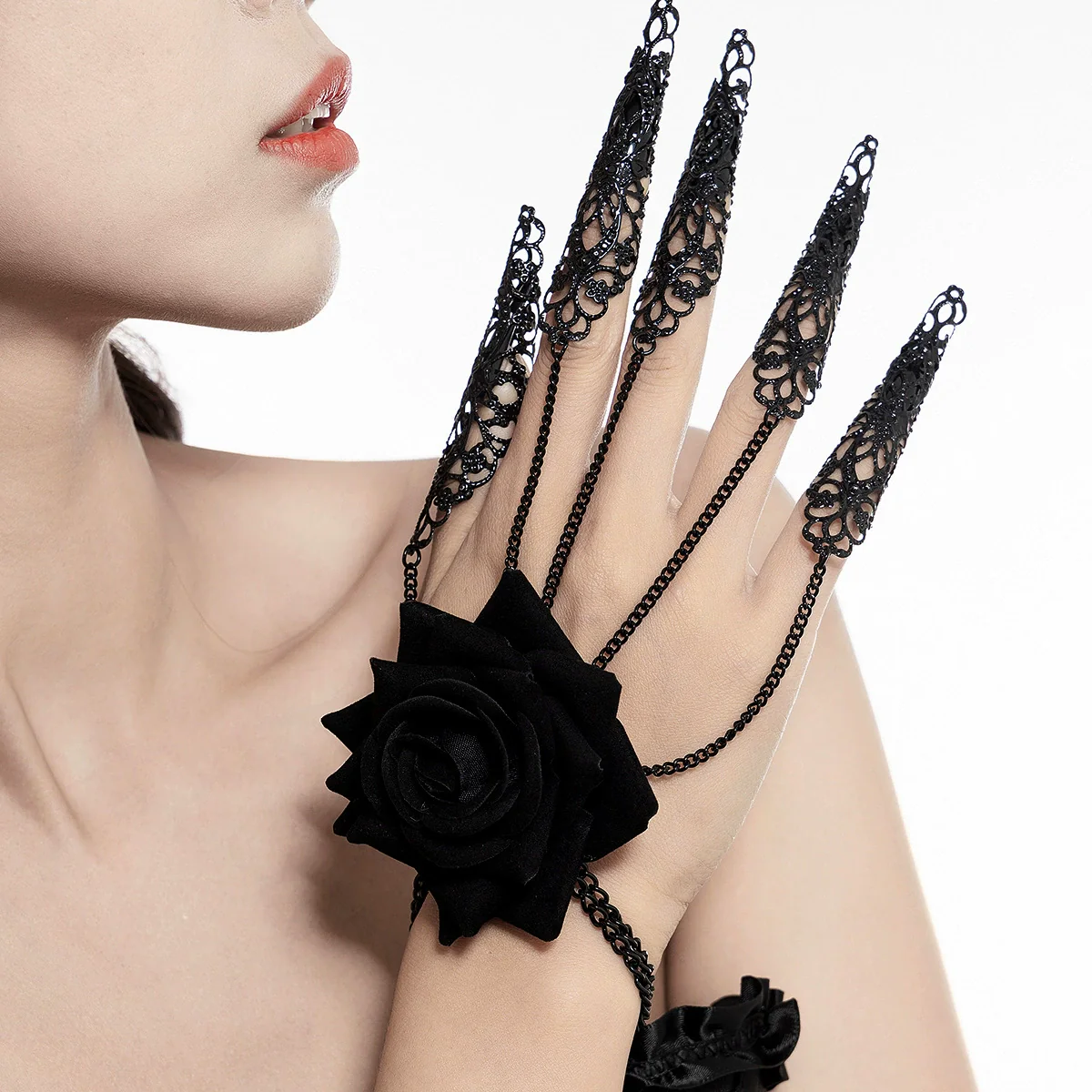 Jewelry Imitation Pearls Cloth Strips Imitation Crystal Flower Pattern Electroplating Cool Style Clavicle Chain - Image 7