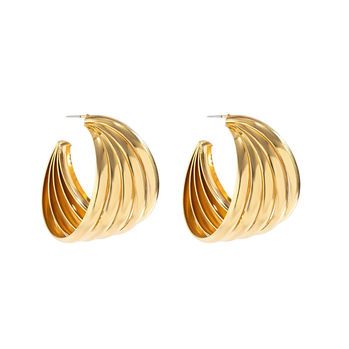Jewelry Iron Geometric Heart Shape Dropshaped Striped Star Stud Earrings Electroplating For Women - Image 5