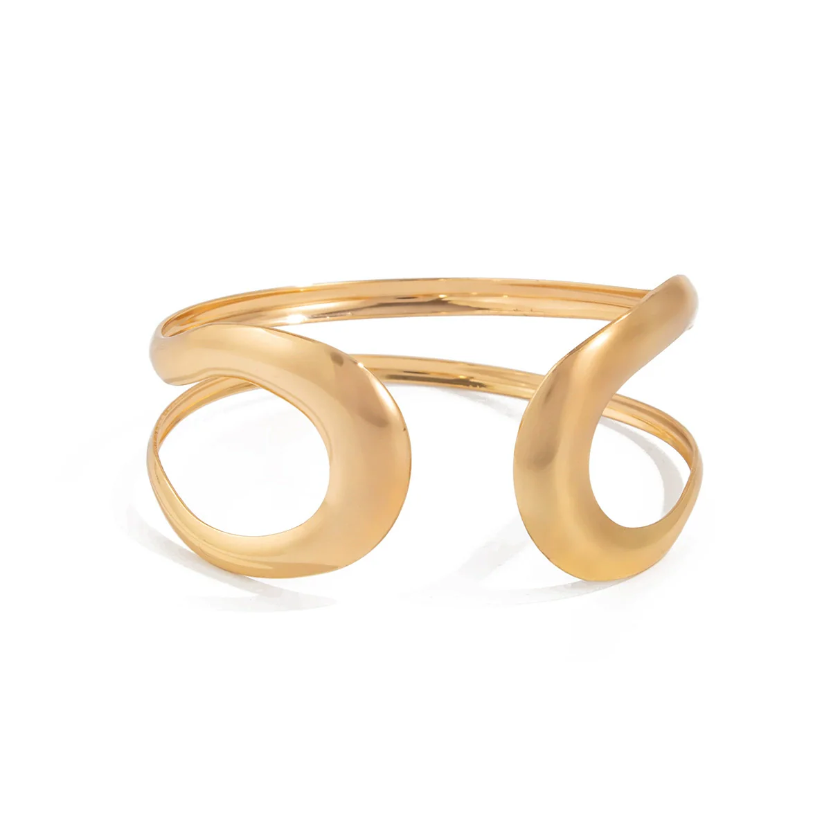 Jewelry Iron Ushaped Geometric Open Arm Bracelet For Women Electroplated Glossy Simple Fashionable - Image 5
