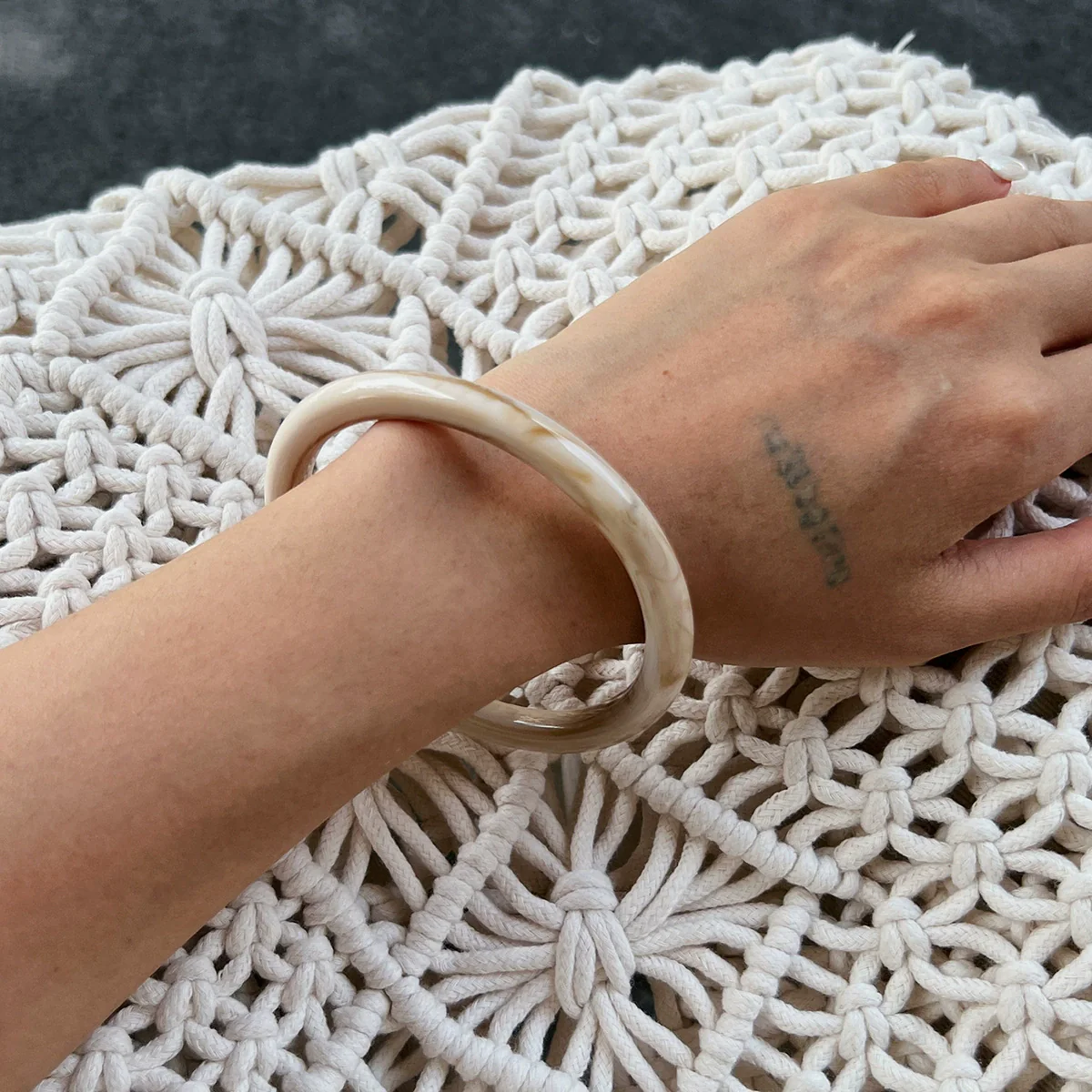 Jewelry Literary Retro Stacked Specialshaped Elastic Bracelets For Women Handmade Resin Geometric - Image 7