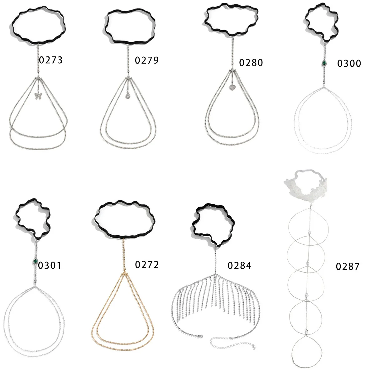 Jewelry Lolita Lace Sexy Leg Ring Body Chain Thigh Chain With Wave Pattern Elastic Band Claw Chain Alloy Inlaid Artificial Gemstones And Semiprecious Stones For Women - Image 5